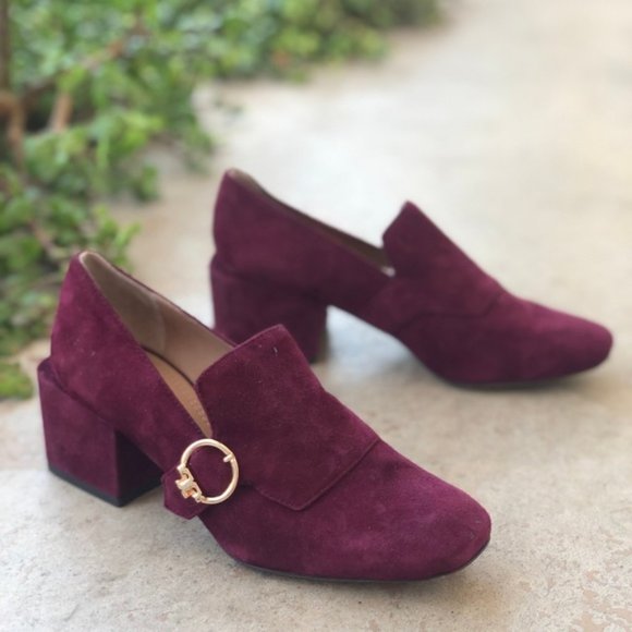 Tory Burch Shoes - Tory Burch Tess 50mm Maroon Suede Leather Loafers